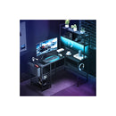 L Shaped Gaming Desk With Led Lights Black