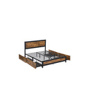 Metal Bed Frame Queen Mattress With 4 Drawers