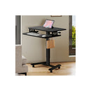 Mobile Standing Desk Adjustable Height Table With Keyboard Tray