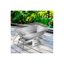 Portable Folding Bbq Charcoal Grill Silver