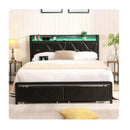 Metal Bed Frame Led Lights 2 Drawers