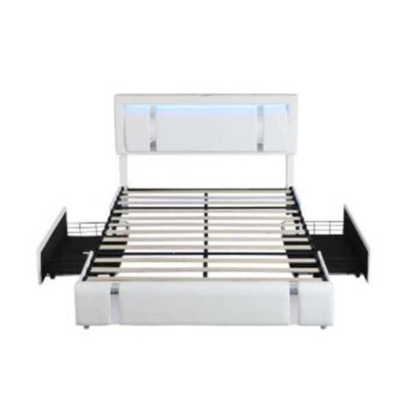 Bed Frame With Adjustable Headboard White