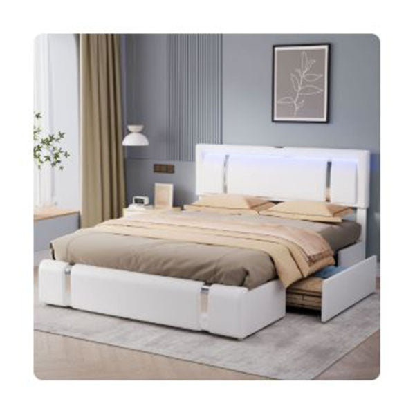 Bed Frame With Adjustable Headboard White
