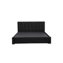 Queen Bed Frame Fabric Tufted Dark Grey