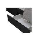 Queen Bed Frame Fabric Tufted Dark Grey