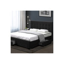 Queen Bed Frame Fabric Tufted Dark Grey