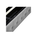 Queen Bed Frame Fabric Tufted Grey