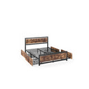 Queen Bed Frame Industrial Mattress With 4 Drawers