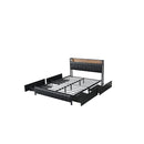 Queen Bed Frame Pu 4 Drawer Usb Charge