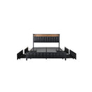 Queen Bed Frame Pu 4 Drawer Usb Charge