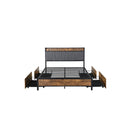 Queen Bed Frame Soft Storage Drawers Headboard Usb Charge