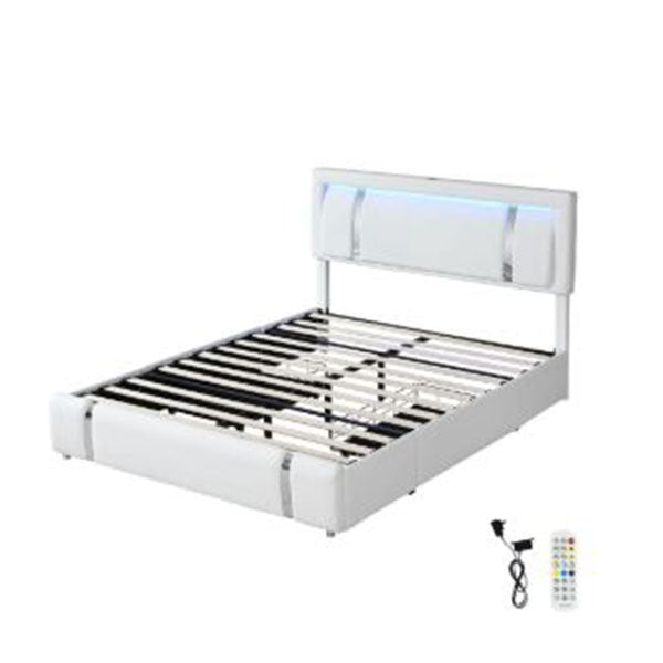 Bed Frame With Adjustable Headboard White