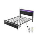 Metal Bed Frame Led Lights 2 Drawers