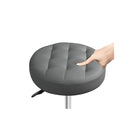 Rolling Bar Stool Pu Leather Fabric Gas Lift Lever