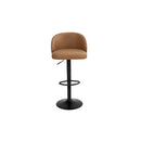 Rolling Bar Stool L Type Hexagon Pu Leather