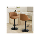 Rolling Bar Stool L Type Hexagon Pu Leather