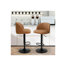 Rolling Bar Stool L Type Hexagon Pu Leather