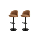 Rolling Bar Stool L Type Hexagon Pu Leather