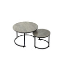 Round Nesting Coffee Wood Side Table