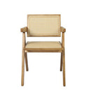 2X Dining Chair Solid Wood Rattan Natural