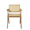 2X Dining Chair Solid Wood Rattan Natural