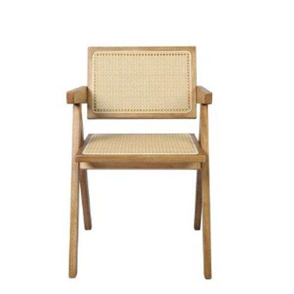 2X Dining Chair Solid Wood Rattan Natural