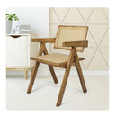 2X Dining Chair Solid Wood Rattan Natural