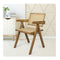 2X Dining Chair Solid Wood Rattan Natural