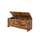 Storage Bench Rustic Wooden Storage Cabinet