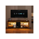 Tv Stand Cabinet Glass Display Storage Shelves