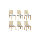 6X Cane Dining Chair Rattan Armless Seat