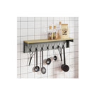Coat Rack Wall Mounted Shelf 7 Double Hooks Storage