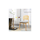 Dining Chair Wood Rattan Armless X4
