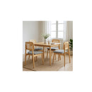 Dining Chair Wood Rattan Armless X4