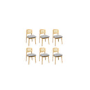 Dining Chair Wood Rattan Armless X6