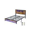 Bed Frame Storage Headboard Industrial
