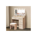 Led Dressing Table Stool Set 11 Bulbs Oak