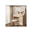 Led Dressing Table Stool Set 11 Bulbs Oak