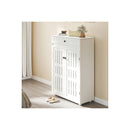 Shoe Cabinet Door Storage Rack Cupboard White