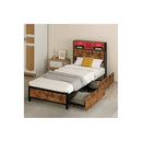 Bed Frame Industrial Storage Led Charging