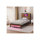 Bed Frame Storage Headboard Industrial