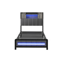 Bed Frame With Storage Headboard Rgb Led