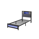 Bed Frame With Storage Headboard Rgb Led