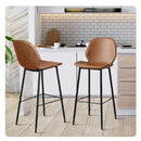 2X Bar Stool Barstools Counter Brown