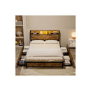 Bed Frame Rgb Led Mdf Board And Steel Queen