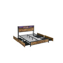 Bed Frame Rgb Led Mdf Board And Steel Queen