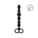 Levelz Beaded Silicone Anal Probe With Double Loop Black Anal Beads