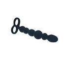 Levelz Beaded Silicone Anal Probe With Double Loop Black Anal Beads