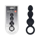 Levelz Beaded Silicone Anal Probe With Loop Black Beaded Anal Plug