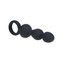 Levelz Beaded Silicone Anal Probe With Loop Black Beaded Anal Plug